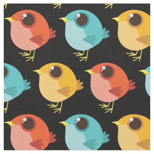 Cute Birds Kinder Cartoon Stof (Close Up)