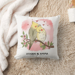 Cute Birds Koppel Persoonlijke Valentijnsdag Kussen