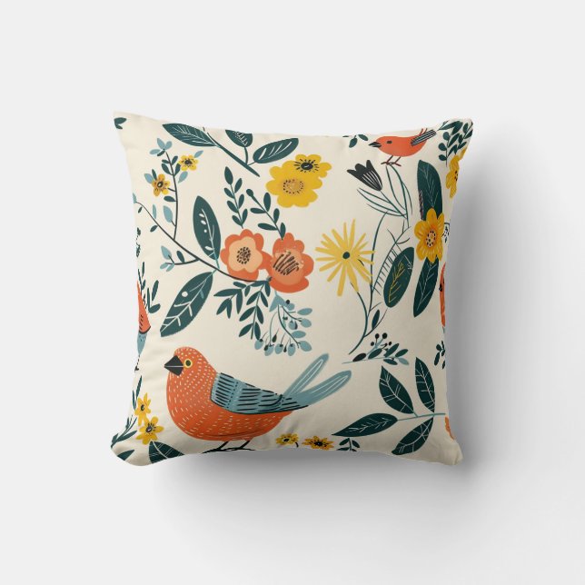 Cute Birds Kussen (Voorkant)