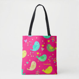  Cute Birds Love Hearts Tote Bag