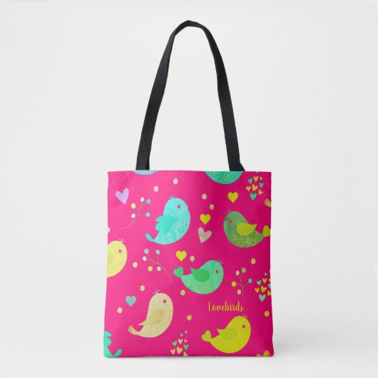  Cute Birds Love Hearts Tote Bag (Voorkant)