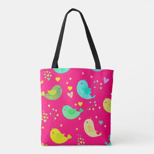  Cute Birds Love Hearts Tote Bag (Achterkant)