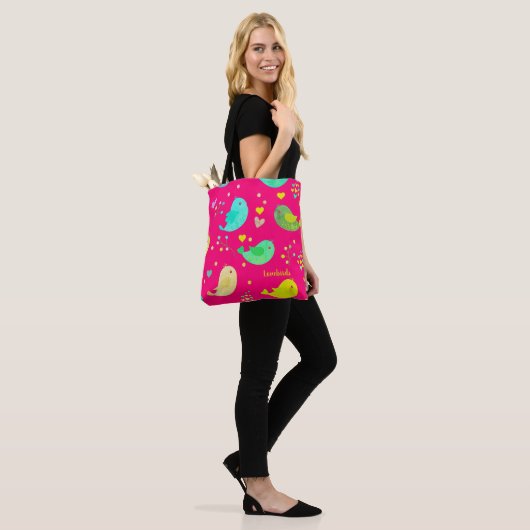  Cute Birds Love Hearts Tote Bag (Op model)