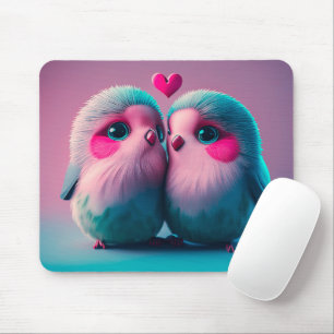 Cute Birds Love Hearts Valentijn Geïnspireerd kuns Muismat