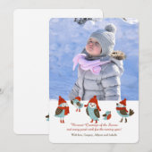 Cute Birds met Winter Clothes Photo Card (Voorkant / Achterkant)