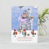 Cute Birds met Winter Clothes Photo Card (Staand voorkant)