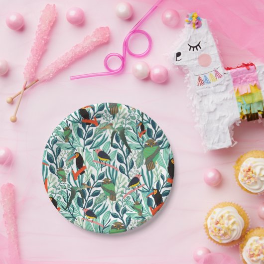 Cute Birds naadloos patroon Papieren Bordje (Feest)