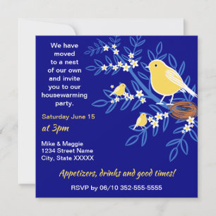 Cute Birds, Nest of Our Ewn Printable Housewarming Kaart
