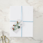 Cute Birds op een Pine Branch-kerstLabel Cadeaulabel (Met Touw)