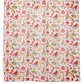 Cute Birds Pattern Douchegordijn (Voorkant)