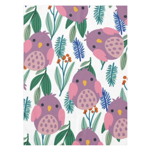 Cute Birds Pattern Tafelkleed (Voorkant)