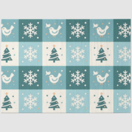 Cute Birds & Snowflakes Christmas Winter Decoupage Tissuepapier