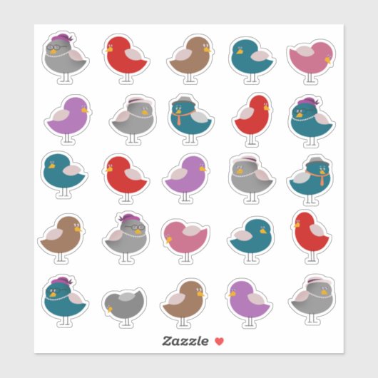 Cute Birds Sticker (Vel)