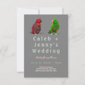 Cute Birds Wedding Invitation Kaart (Voorkant)