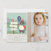 Cute Birdy Beer Milestone Elke leeftijd Foto Birth Bedankkaart (Voorkant)