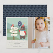 Cute Birdy Beer Milestone Elke leeftijd Foto Birth Bedankkaart (Voorkant / Achterkant)