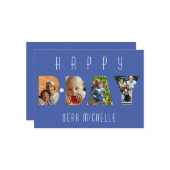 Cute Birthday 4 Foto Collage Persoonlijk Kaart (Voorkant / Achterkant in situ)