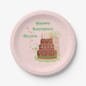 Cute Birthday Afbeeldingen Personalized Papieren Bordje (Voorkant)