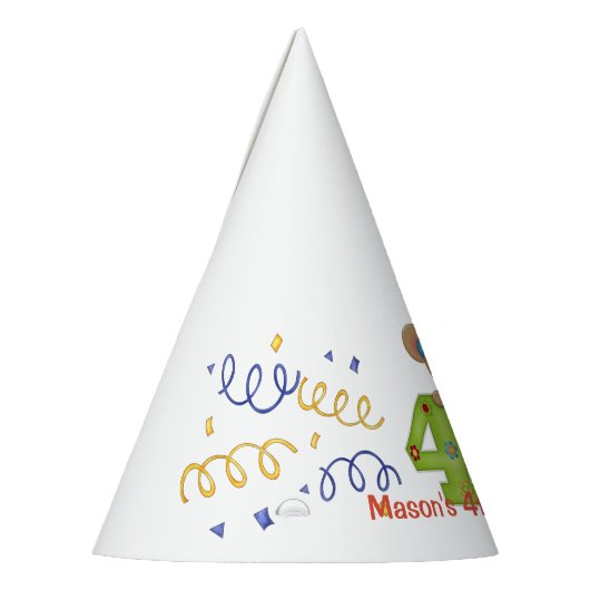 Cute Birthday Beer Age 4 Party Pet Feesthoedjes (Links)