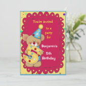 Cute Birthday Beer Age 5 Kaart (Staand voorkant)