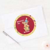 Cute Birthday Beer Age 5 Ronde Sticker (Envelop)