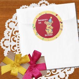 Cute Birthday Beer Age 5 Ronde Sticker