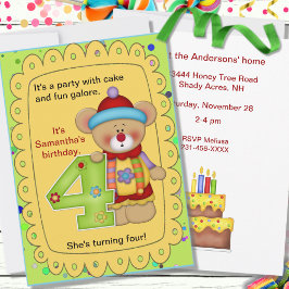 Cute Birthday Beer leeftijd 4 Kaart