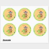 Cute Birthday Beer leeftijd 4 Ronde Sticker (Vel)