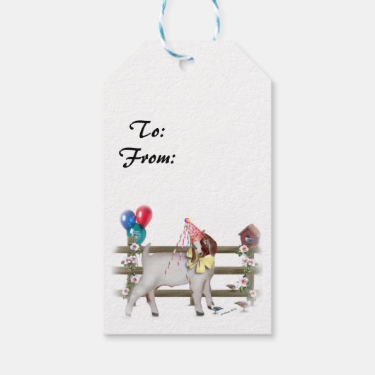 Cute Birthday Boer Goat Kind Gift Labels Cadeaulabel (Achterkant)
