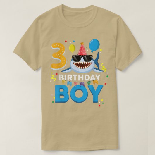Cute Birthday Boy 3 Years Old Kinder 3rd Birthday  T-shirt (Design voorkant)