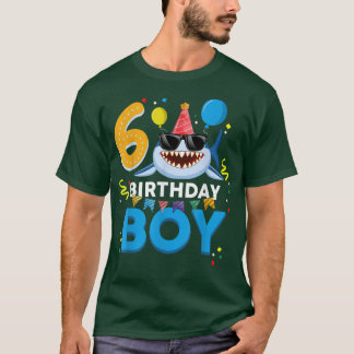 Cute Birthday Boy 6 Years Old Kids 6th Birthday Bo T-shirt