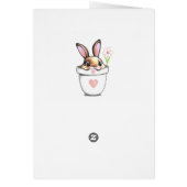 Cute Birthday Bunny & Flowers on Light Pink (Achterkant)