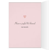 Cute Birthday Bunny & Flowers on Light Pink (Binnen (Links))