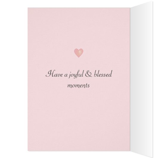 Cute Birthday Bunny & Flowers on Light Pink (Binnen (Links))