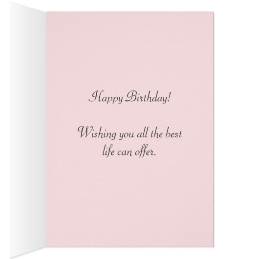 Cute Birthday Bunny & Flowers on Light Pink (Binnen (Rechts))