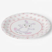 Cute Birthday Bunny & Flowers Papieren Bordje (Gekanteld)