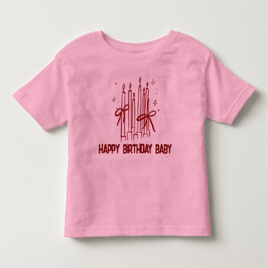 Cute Birthday Candle T-Shirt for Kids (Voorkant)