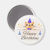 Cute Birthday Cat Photo Magnet (Voorkant / Achterkant)