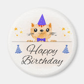 Cute Birthday Cat Photo Magnet (Voorkant)