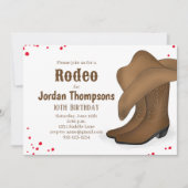 Cute Birthday Cowboy Rodeo Red Bandana QR Code Kaart (Voorkant)