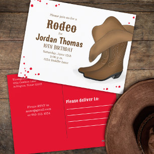 Cute Birthday Cowboy Rodeo Simple Red Bandana Briefkaart