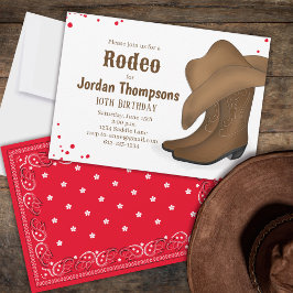 Cute Birthday Cowboy Rodeo Simple Red Bandana Kaart