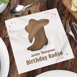 Cute Birthday Cowboy Rodeo Simple Red Bandana Servet