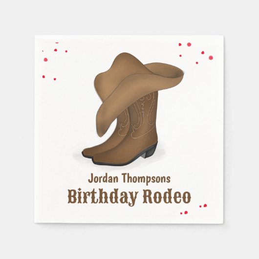 Cute Birthday Cowboy Rodeo Simple Red Bandana Servet (Voorkant)