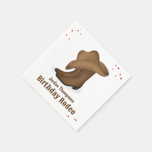 Cute Birthday Cowboy Rodeo Simple Red Bandana Servet (Hoek)