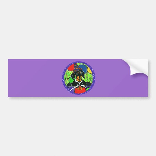 Cute Birthday Dachshund Bumpersticker (Voorkant)