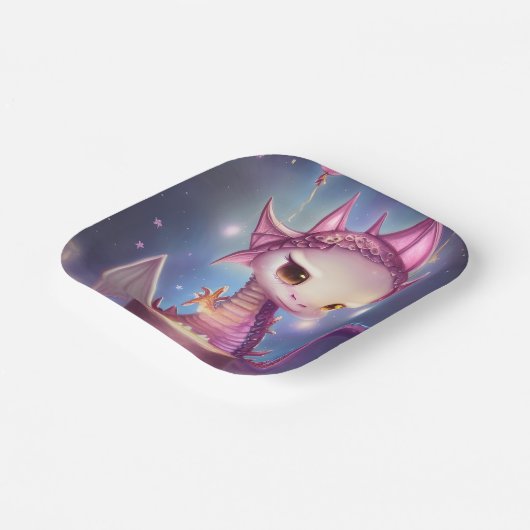 Cute Birthday Dargon Papieren Bordje (Gebogen)