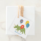 Cute Birthday Dinosaur Triceratops Custom Name Age Bedankjes Labels (In situ)