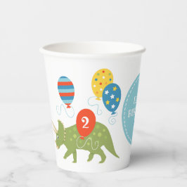 Cute Birthday Dinosaur Triceratops Custom Name Age Papieren Bekers