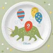 Cute Birthday Dinosaur Triceratops Custom Name Age Papieren Bordje